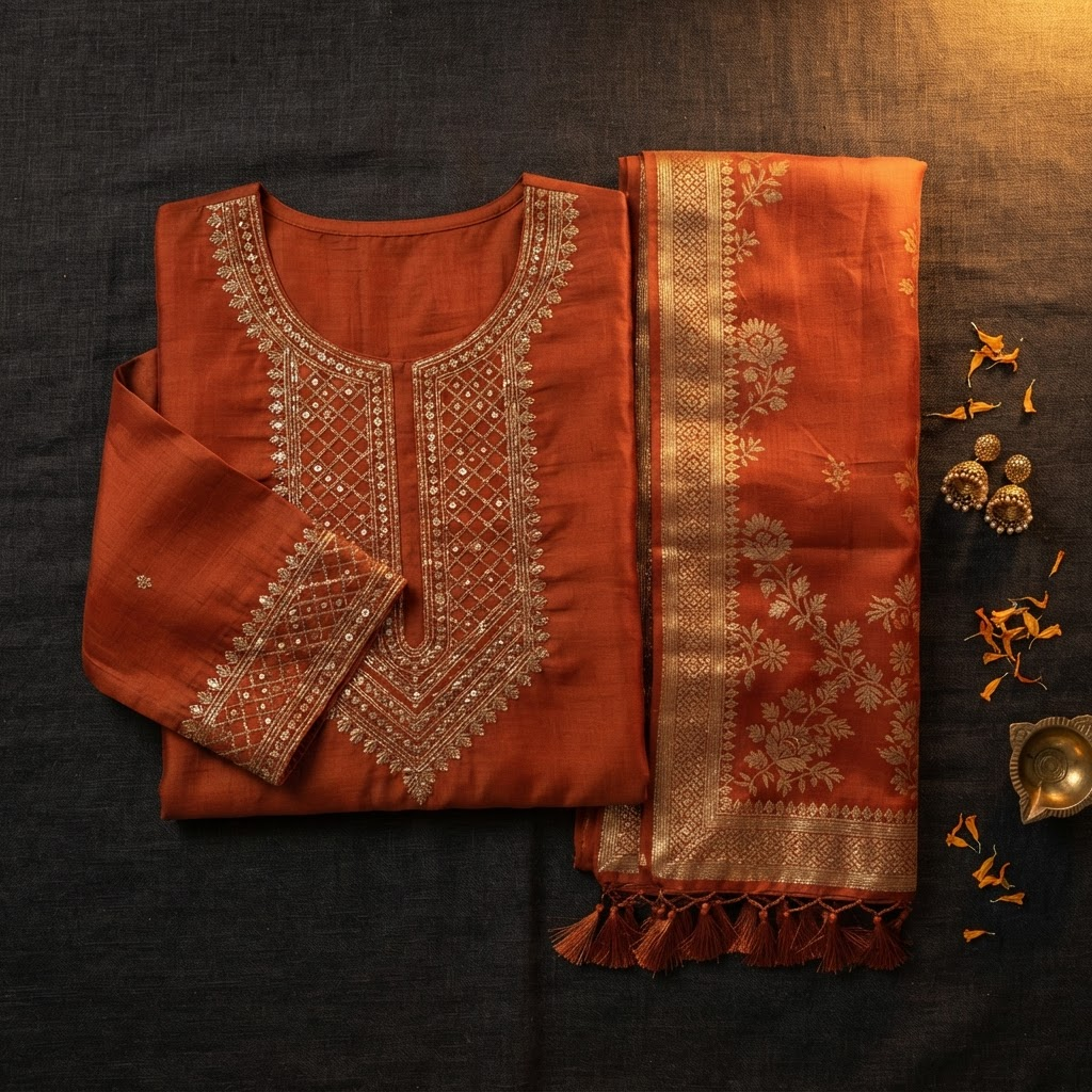 Women's Ethnic Kurta + Dupatta Combo